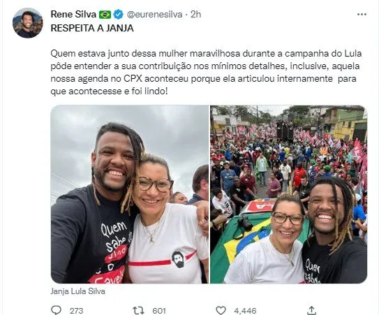 Web pede respeito a Janja após crítica de jornalista da Globo News