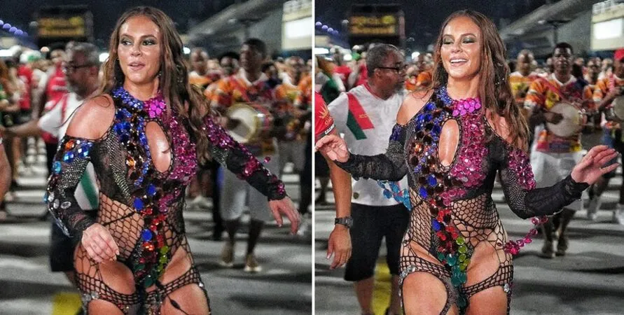 Carnaval: Paolla Oliveira usa look ousado para ensaio da Grande Rio