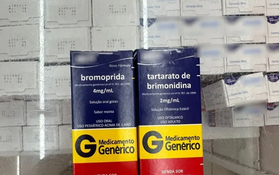  Bromoprida (caixa esquerda) // tartarato de brimonidina (caixa da direita) 
