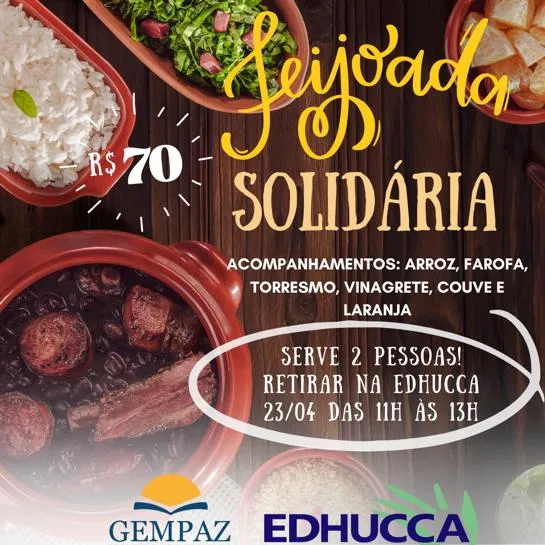Edhucca realiza 'Feijoada Solidária' no próximo domingo (23)