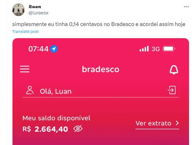 Clientes do Bradesco relatam problemas no aplicativo: "Dinheiro sumiu"