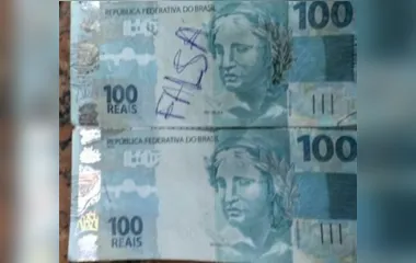 PM registra tentativa de uso de nota falsa de R$ 100 no Solo Sagrado