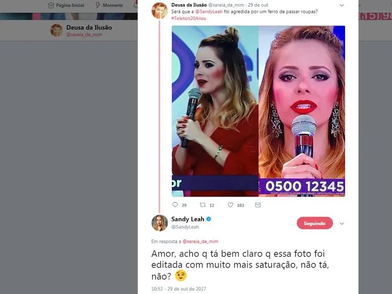 Sandy rebate internauta que fez piada sobre maquiagem da cantora