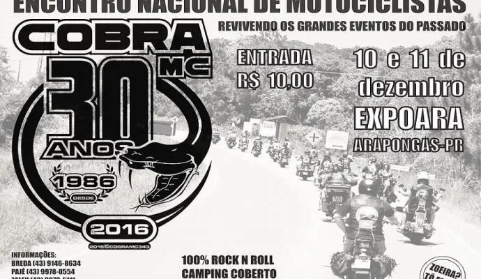 Arapongas recebe Encontro Nacional de Motociclistas no fim de semana