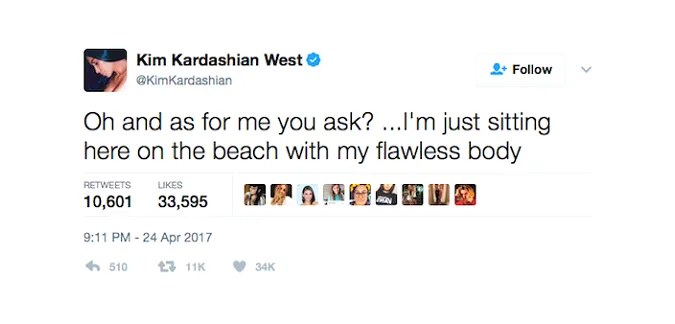 Kim Kardashian publica indireta no Twitter após críticas