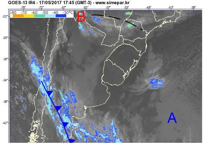 Previsão do Simepar é de temporais com ventos fortes no Paraná