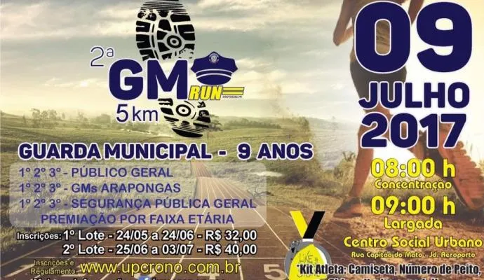 GM de Arapongas promove corrida para comemorar aniversário