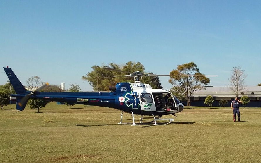 Bebê prematuro é transferido de helicóptero de Apucarana para Ivaiporã