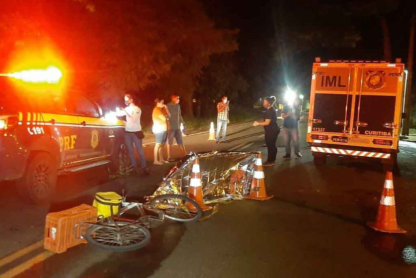 Ciclista morre atropelado em Mandaguari na BR-376
