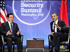 Hu Jintao e Obama se encontraram em Washington antes da cúpula