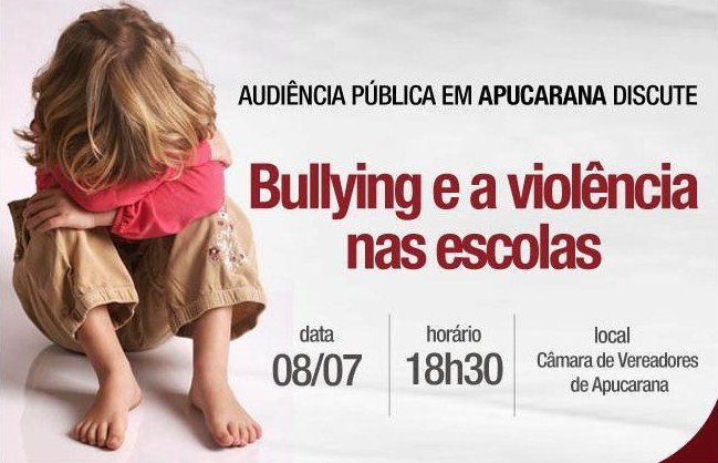 Câmara promove audiência sobre violência na escola e bullying