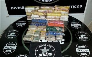 Denarc e PF apreendem 20 quilos de cocaína e crack que eram trazidos para Apucarana (Divulgação/Denarc)