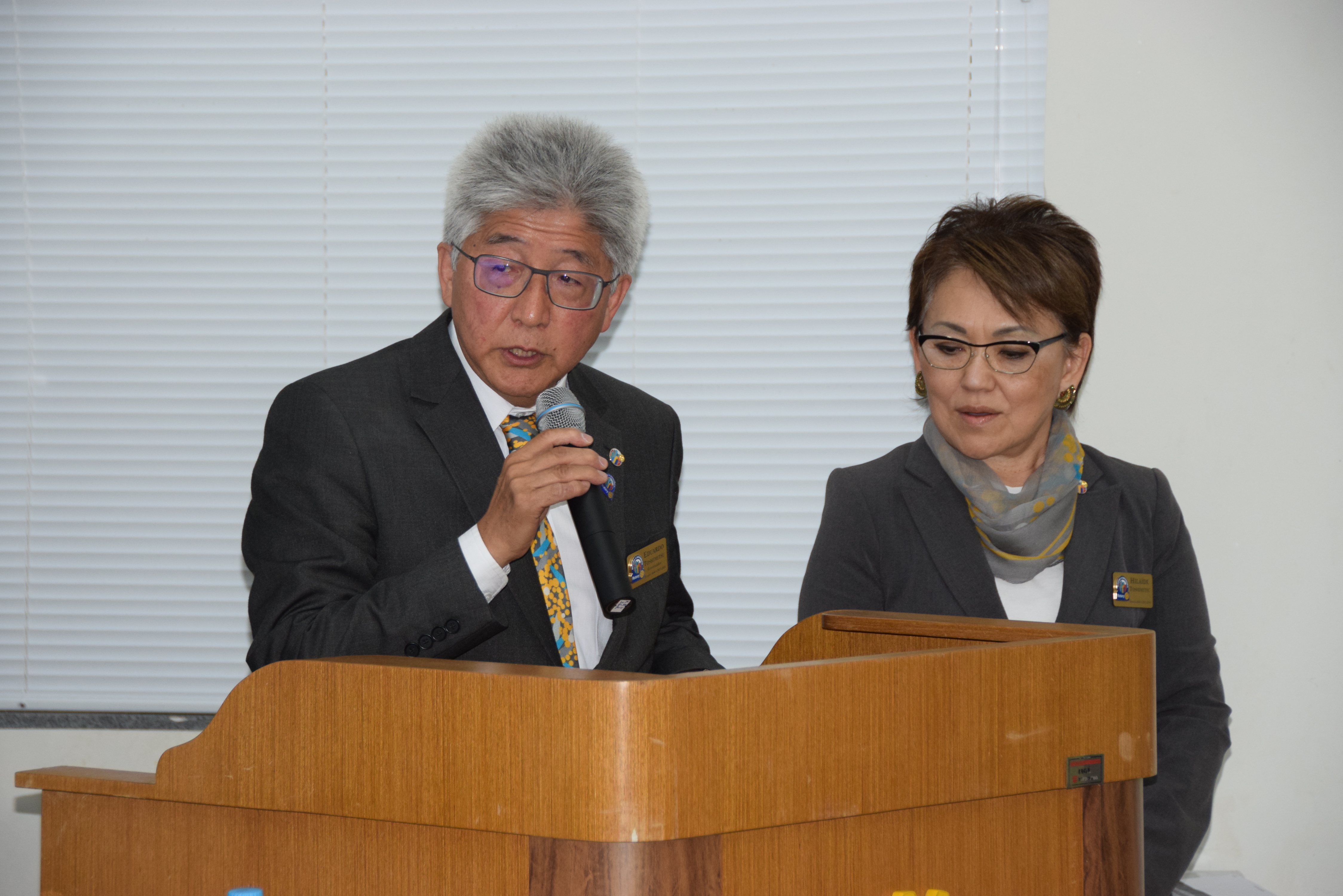 Eduardo Katsusi Toshimitsu ea esposa Elaide Setsuko foram recepcionado na Casa da Amizade (Foto: Ivan Maldonado)