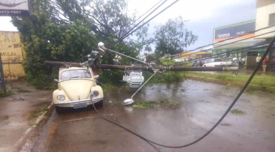 Dezenas de postes foram derrubados por temporal no norte do Paraná - Foto - Whatsapp