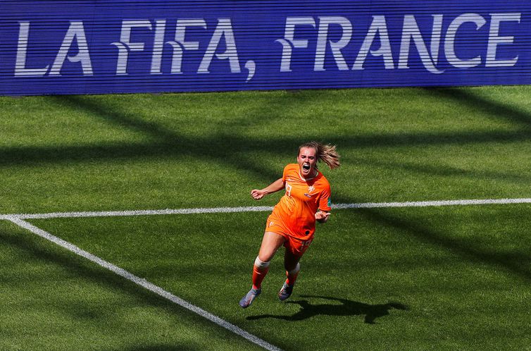 Jill Roord, jogadora da Holanda na Copa da França - 2019. Foto: Phil Noble/ Reuters / Direitos Reservados