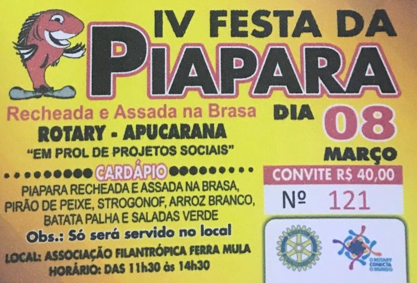 Rotary Clube de Apucarana promove a IV Festa da Piapara 