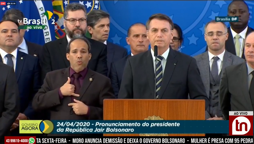 Bolsonaro rebate declarações de Sérgio Moro durante pronunciamento; assista