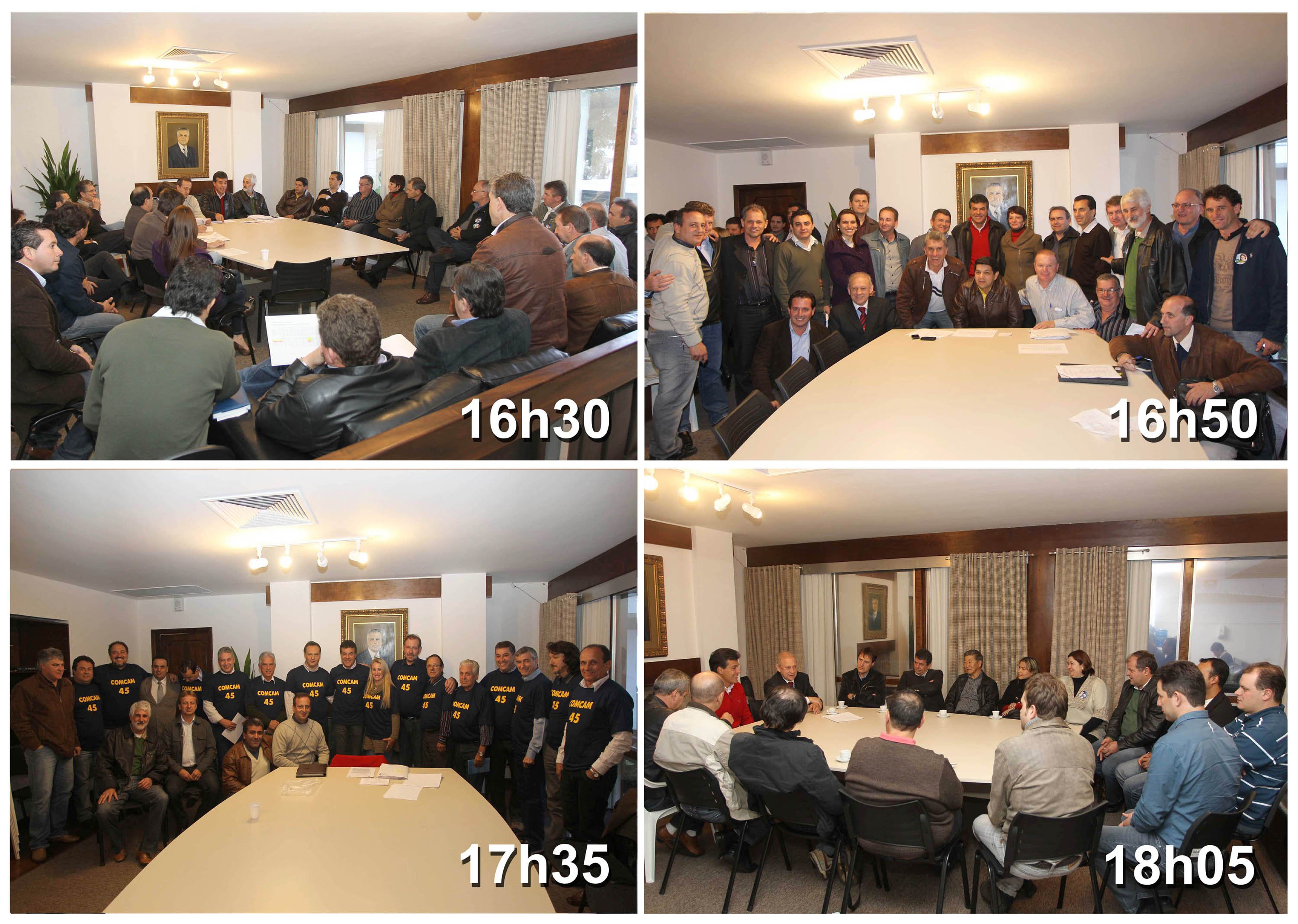 130 prefeitos e ex-prefeitos, acompanhados de lideranças locais, chegaram para conversar com Beto Richa