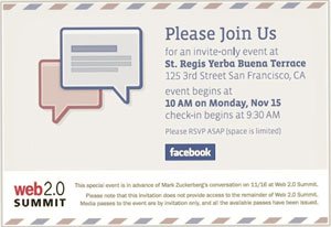 Convite para evento sugere que Facebook anunciará serviço de e-mail.