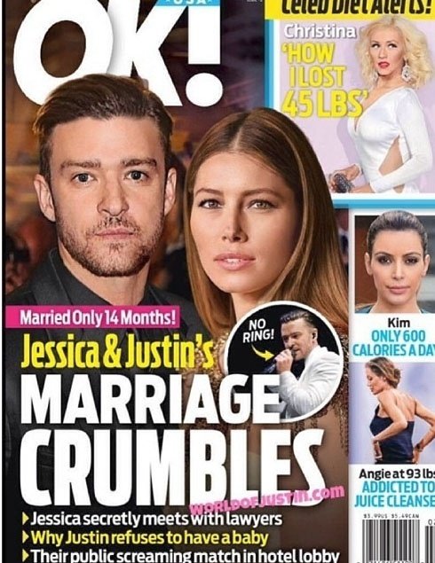 Revista diz que Justin Timberlake e Jessica Biel se separaram (Reprodução/UIL)