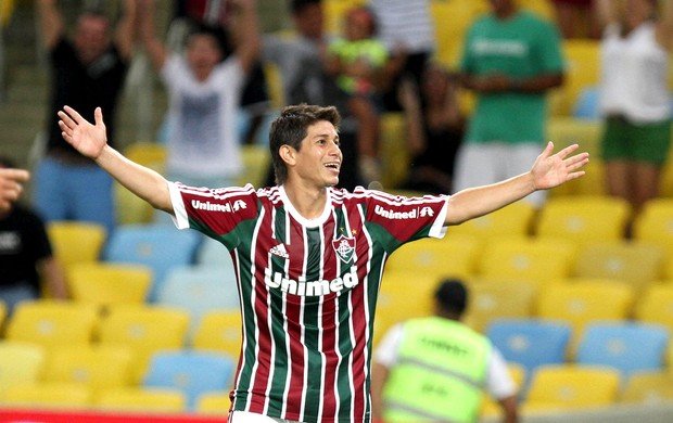 Conca comemora gol da vitória do Fluminense sobre Resende (Foto: Ricardo Ayres / Photocamera) G1.com