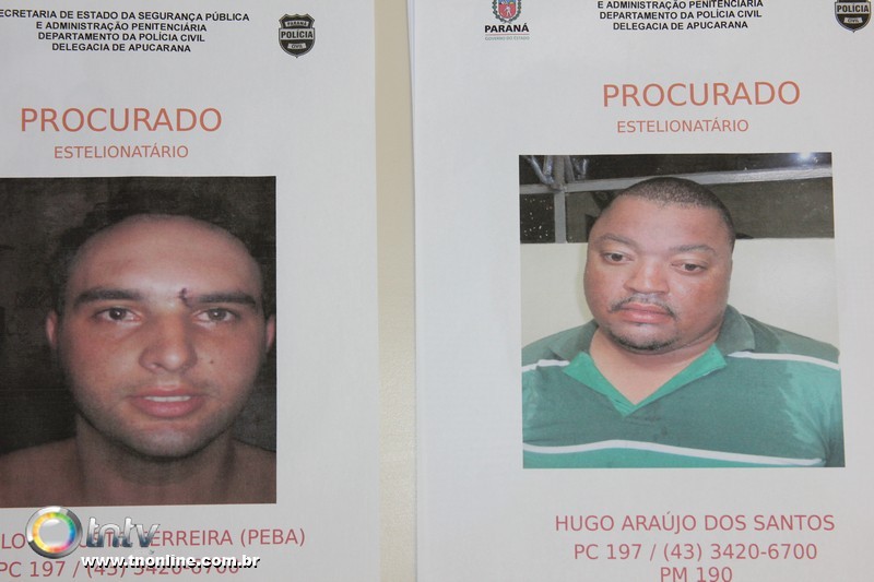 Procurados: Marcelo Augusto Ferreira  e Hugo Araújo dos Santos - Foto: José Luiz Mendes