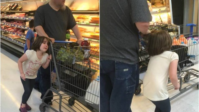 Homem foi flagrado arrastando a filha criança pelos cabelos durante compras em mercado no Texas - Reprodução/Facebook