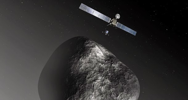Nesta semana os cientistas vão finalmente ver a sonda-mãe da Missão Rosseta chegar a cometa em forma de pato de borracha - Imagem - ciencia-online.net - reprodução