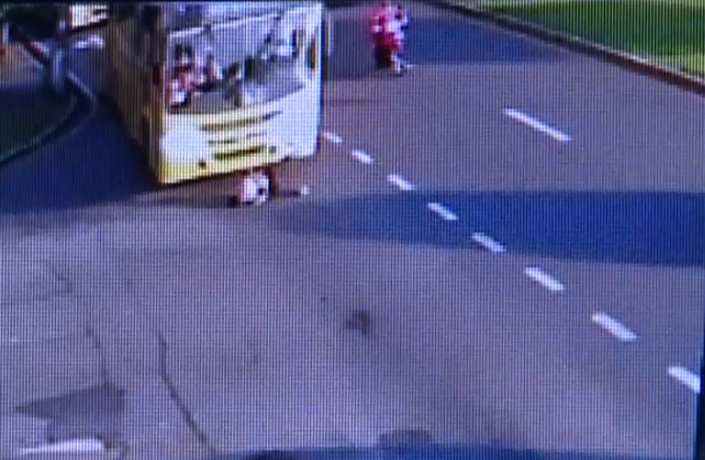 Mulher saiu do canteiro em direção a calçada quando foi atropelada. Foto: Reprodução