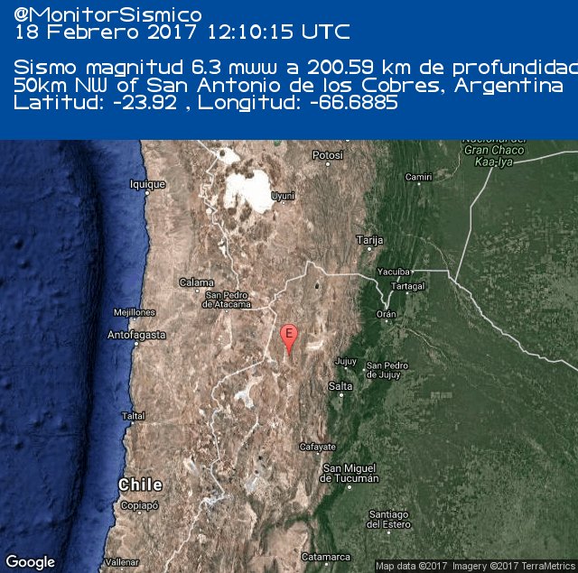 Foco do sismo foi registrado a cerca de 200 quilômetros de profundidade e a 144 quilômetros ao nordeste da cidade de San Salvador - Imagem: Reprodução/Twitter