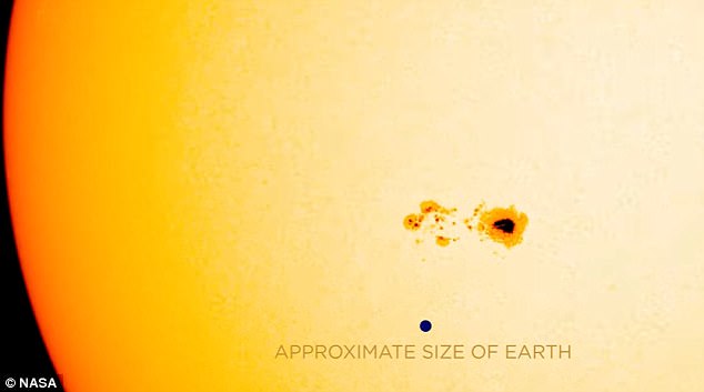Mancha no Sol é tão grande que poderá ser vista da Terra em breve - Foto: NASA