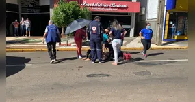 Idosa fica ferida em acidente no centro de Arapongas