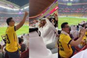 Vídeo: homem irrita sheik do Catar em jogo da Copa e viraliza