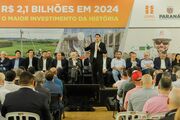 Governador Carlos Massa Ratinho Junior participou do anúncio do investimento no Palácio Iguaçu