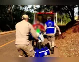 Acidente de moto deixa jovem ferido na estrada do Rio Bom