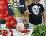 O evento contava com a decoração inspirada no partido PT e no ex-presidente Luiz Inácio Lula da Silva