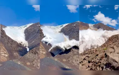 Imagens da avalanche foram divulgas na web e impressionam