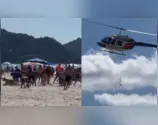 Influenciadora realizou ação na praia de Blaneário Camboriú