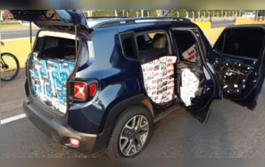 Jovem é preso com veículo abarrotado de cigarros contrabandeados no PR