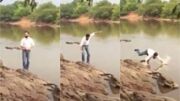 Repercutiu: candidato cai em rio durante gravação de propaganda eleitoral; Assista