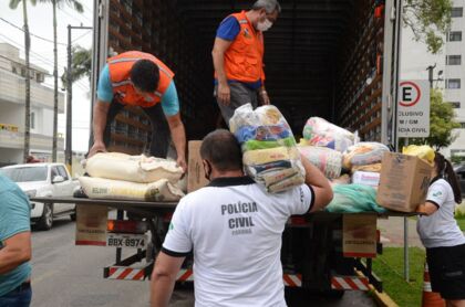 PCPR entrega à Defesa Civil 5 toneladas de doações