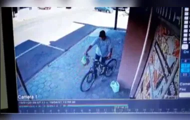 Câmera de segurança registra furto de bicicleta; veja