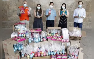 Segurança entrega 1,4 mil ovos de chocolate para campanha