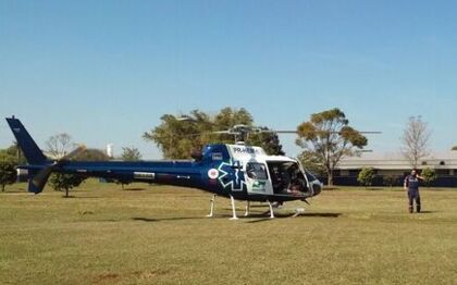 Helicóptero transfere motociclista ferido para Apucarana