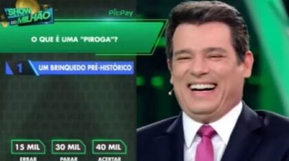 Celso Portiolli tem crise de riso com pergunta no programa ‘Show do Milhão‘,