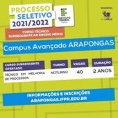 IFPR Arapongas abre inscrições para curso técnico gratuito