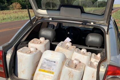 BPRv apreende carro carregado com 300 litros de herbicida no Oeste do estado