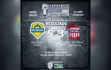 Apucarana Futsal perde de 5 a 3 em São Miguel do Iguaçu