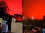 Céu fica  vermelho e assusta moradores de cidade na China