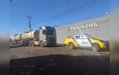 Caminhão abandonado em Mauá da Serra teve carga de óleo diesel roubada